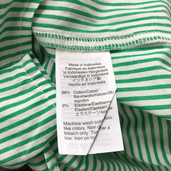 New J x J.Crew Printed Tie-Neck Poplin Top cotton Stripe ivory Kelly blouse bow - Picture 6 of 10